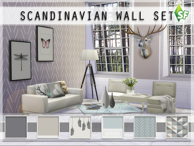 Scandinavian Basics Wall Set Sims4