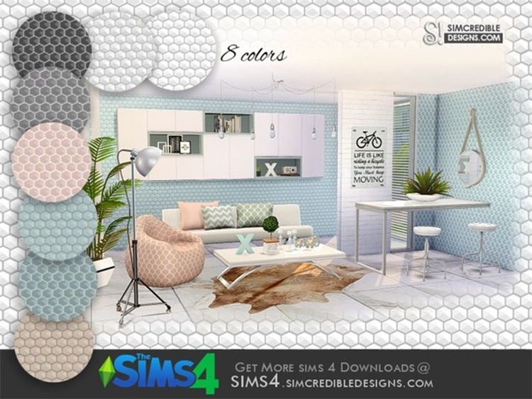 Come Cozy Honeycomb wallpaper Sims4