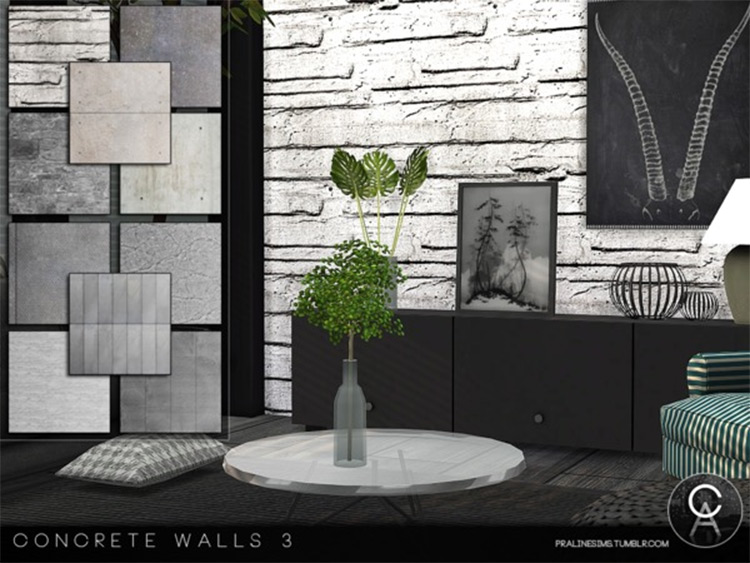 Concrete Walls Set in Sims4