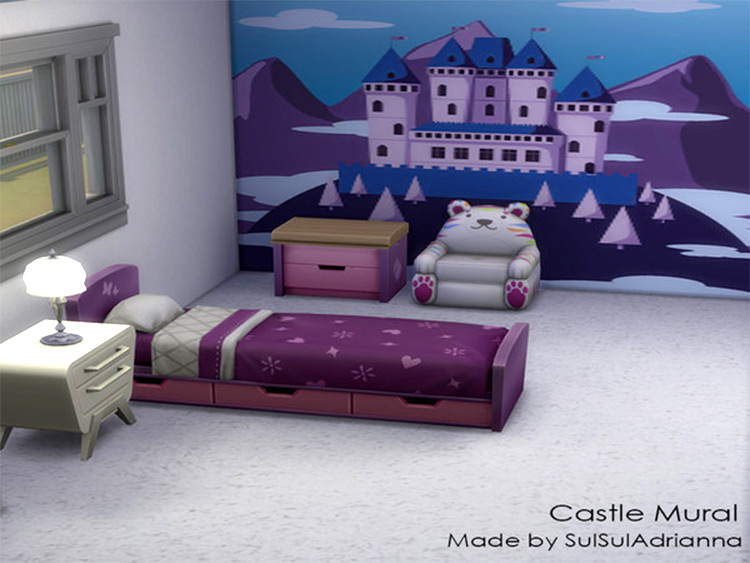 Castle Wall Mural in Sims4