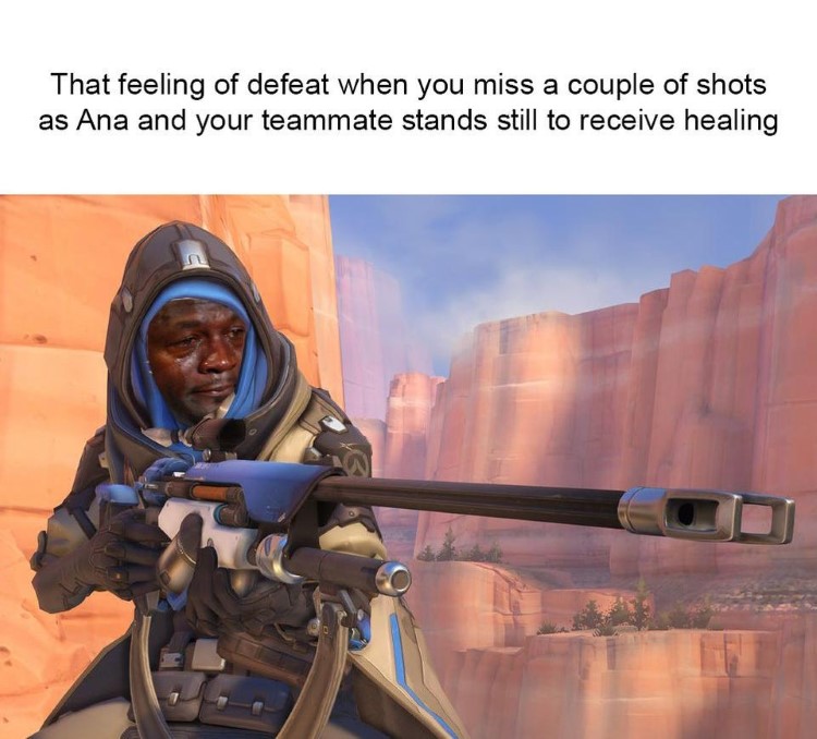 Defeat Ana teammate standing meme