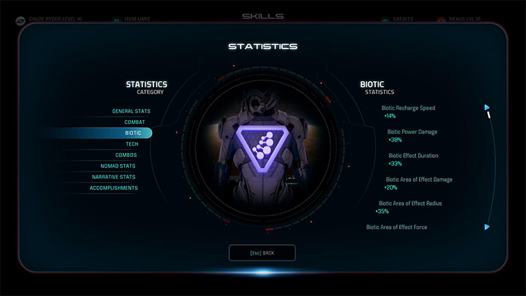 Enhanced Statistics Page mod in ME Andromeda