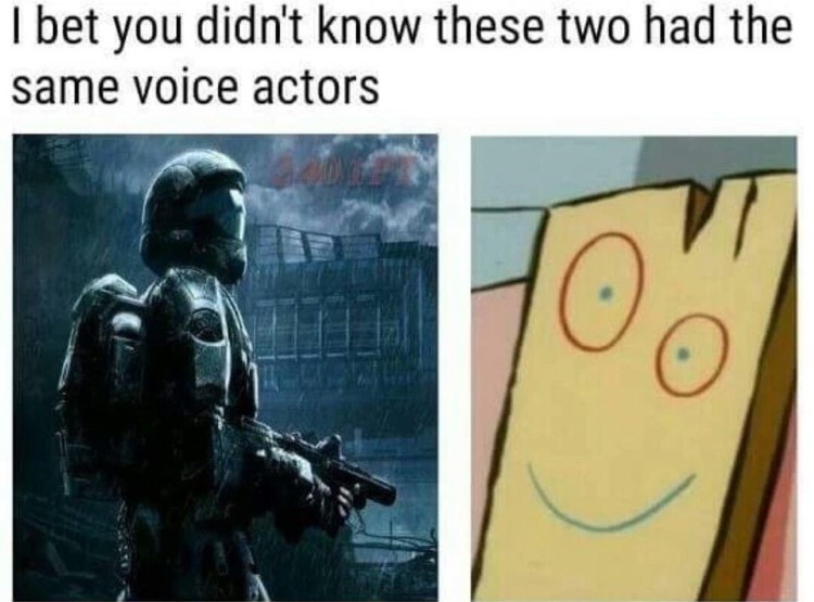 I bet you didnt know these have the same voice actors, Plank and Halo