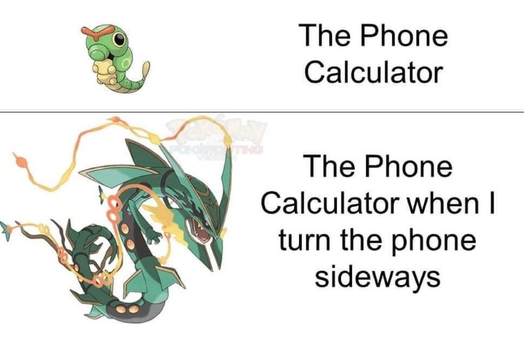 The Phone Calculator vs sideways