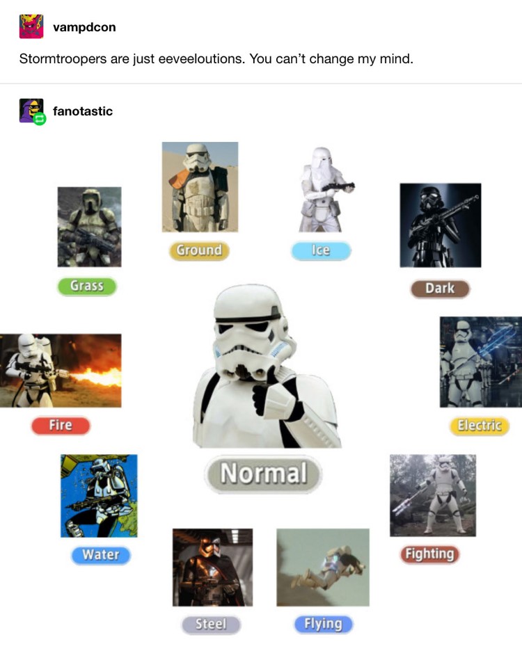 Stormtroopers are just Eeveeloutions meme