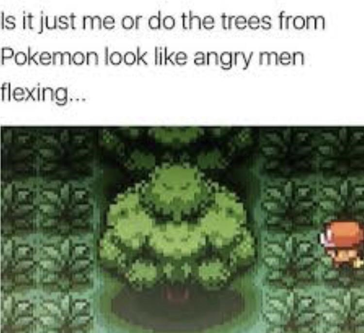 Trees in Pokemon look like flexing men