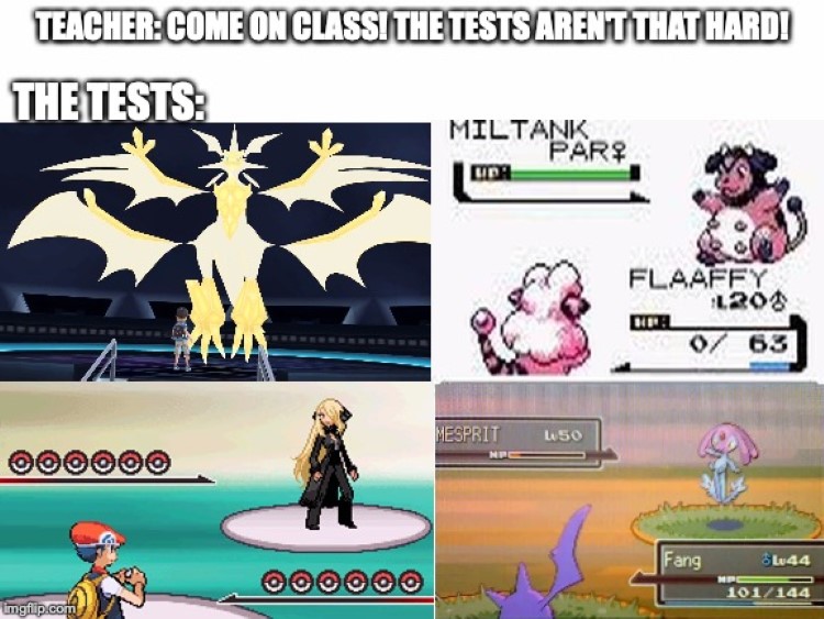 The tests are impossible - Pokemon battles