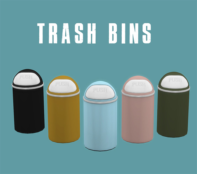 Trash Bins Set / Sims 4 CC