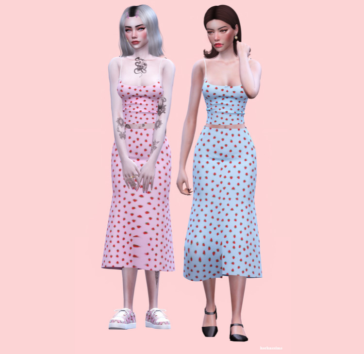 Strawberry Outfit Design / TS4 CC