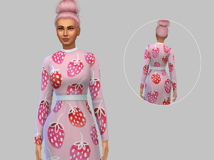 Vintage Strawberry Dress / Sims 4 CC