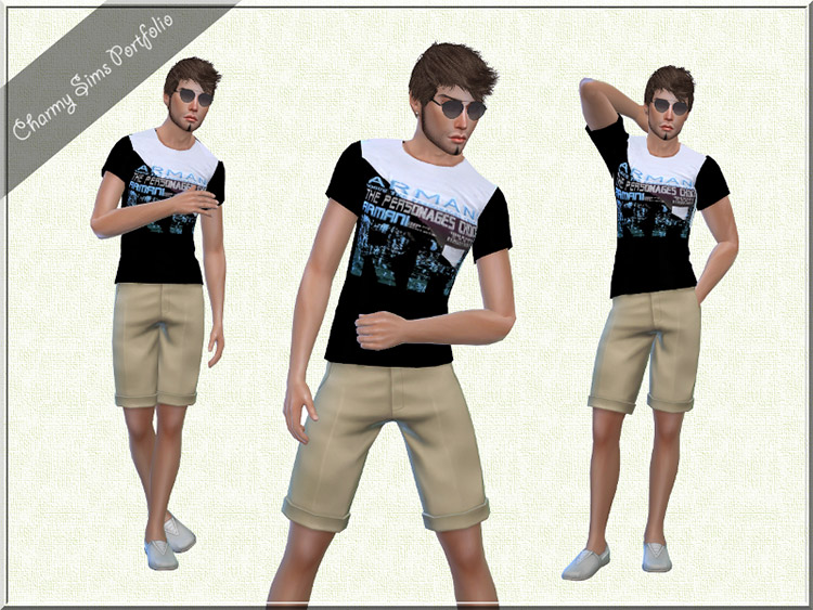 Armani T-shirt for guys / Sims 4 CC