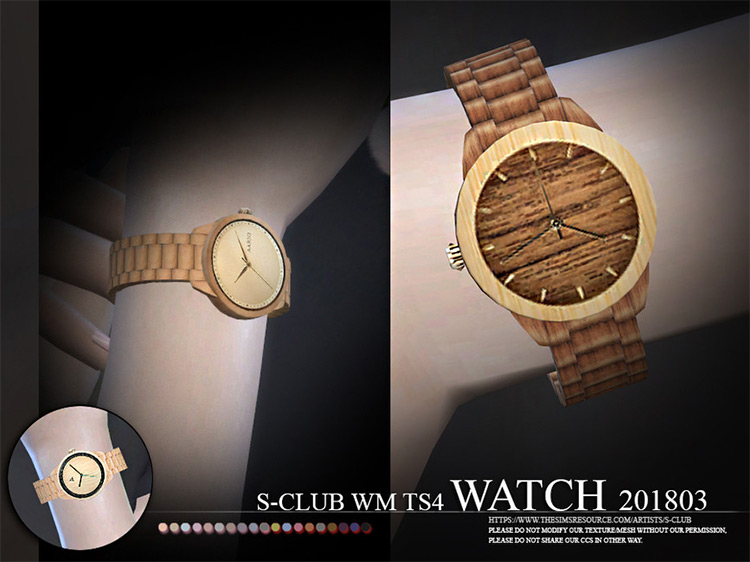 Wood Style Watch / Sims 4 CC