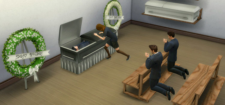 Funeral Chapel Poses in The Sims 4
