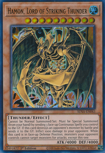 Hamon Lord Of Striking Thunder YGO Card