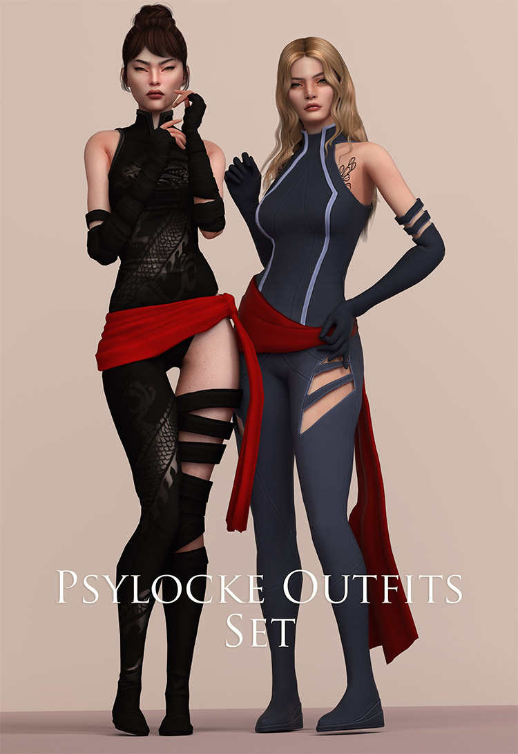 Psylocke Costume Preview CC for The Sims 4