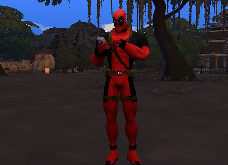 Deadpool Costume Preview for The Sims 4