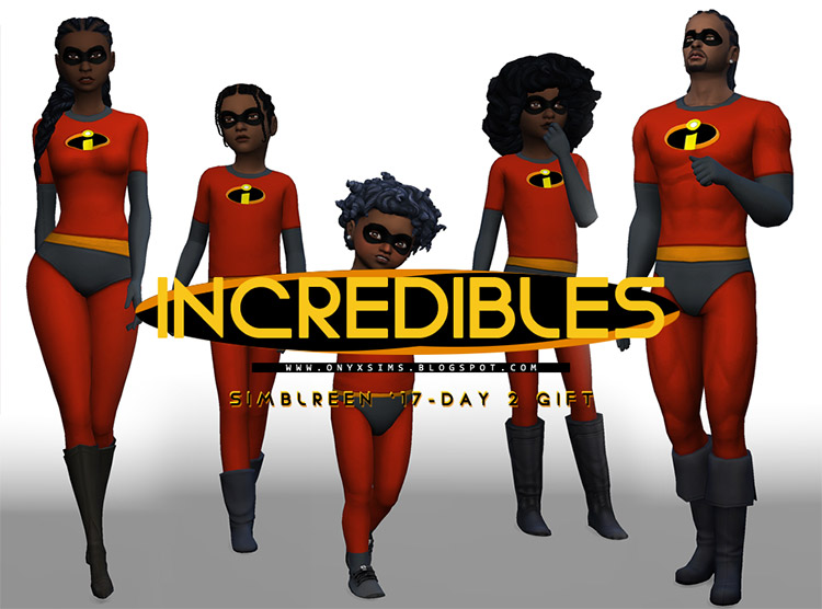 Incredibles Family Costumes for The Sims 4
