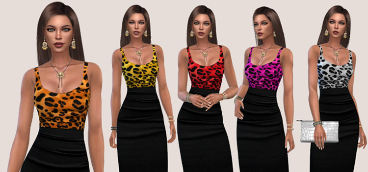 Colorful Leopard Print Tops / TS4 CC Preview