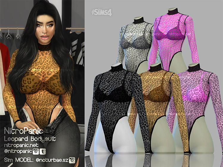 Leopard Bodysuit CC for The Sims 4
