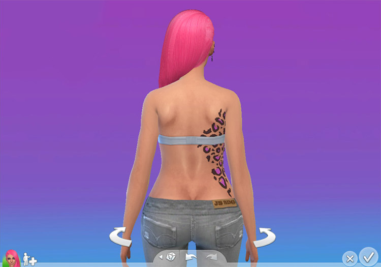 Upper Torso Cheetah Print Tattoo for The Sims 4