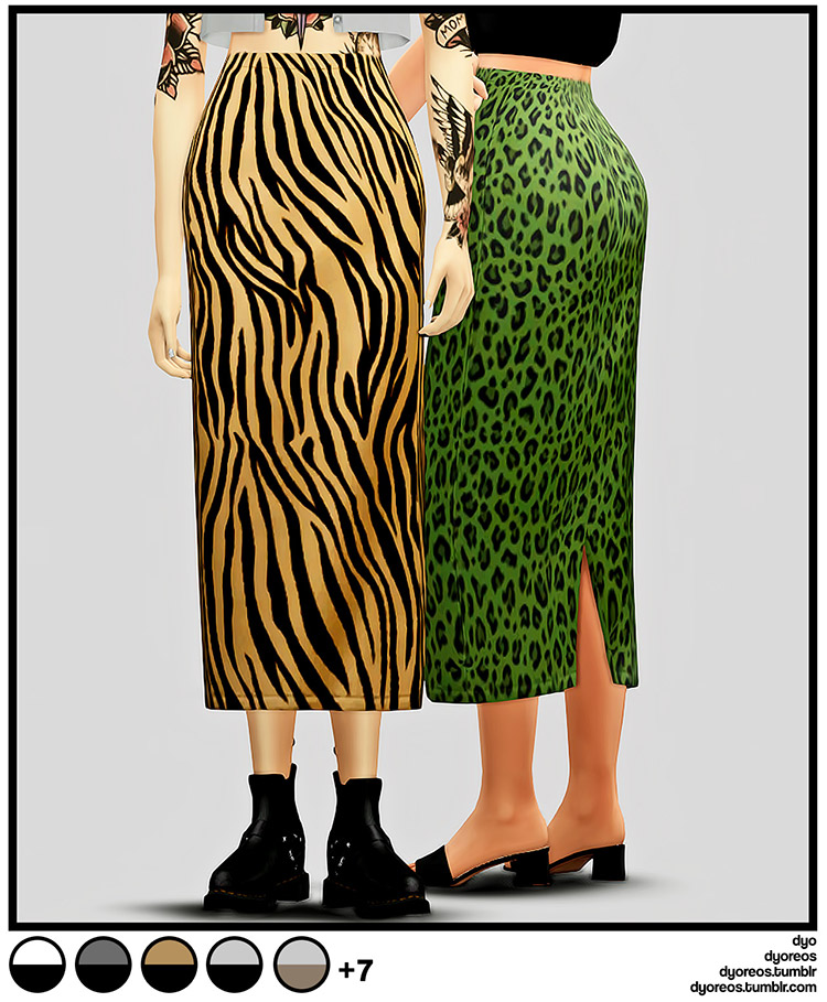 Animal Print Skirts / Sims 4 CC