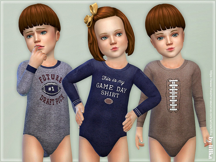 Toddler Football Onesies CC for The Sims 4