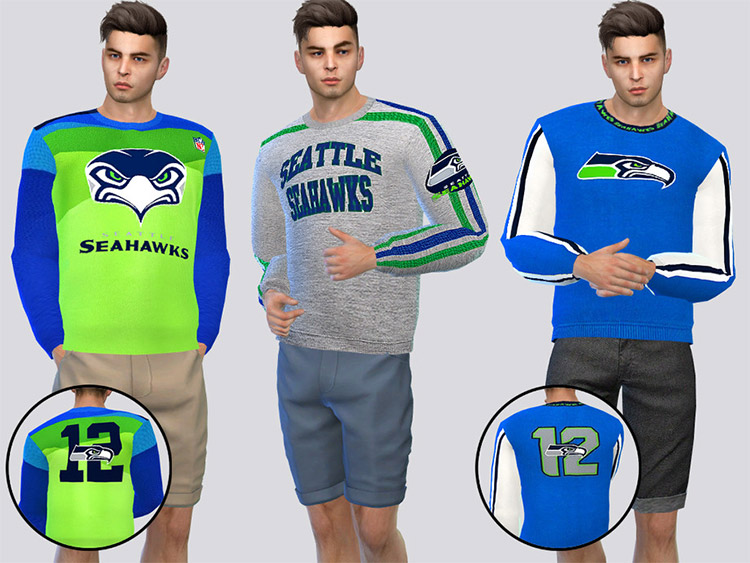 Seattle Seahawks Crewneck CC for The Sims 4