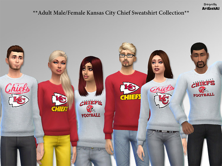 Kansas City Chief Sweaters / Sims 4 CC