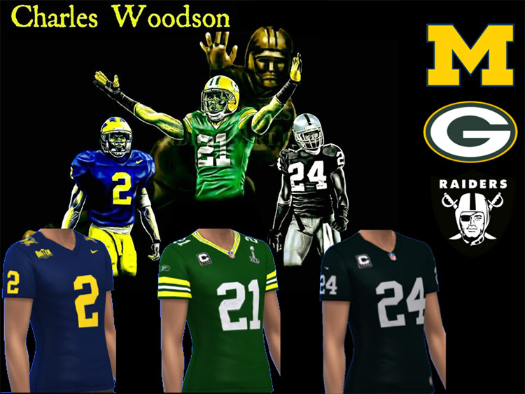 Charles Woodson Jersey Collection / Sims 4 CC
