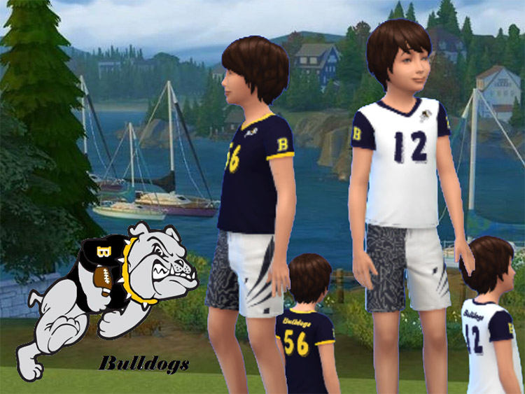 Brindleton Bay Bulldogs PeeWee Football Jerseys / Sims 4 CC