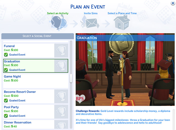 Graduation Event Mod for The Sims 4