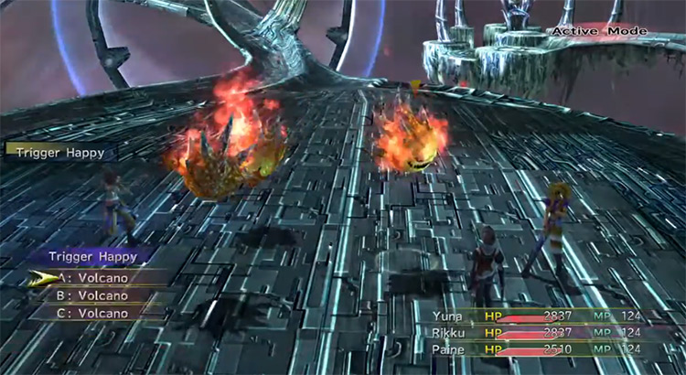 Trigger Happy battle screenshot from FFX-2 HD