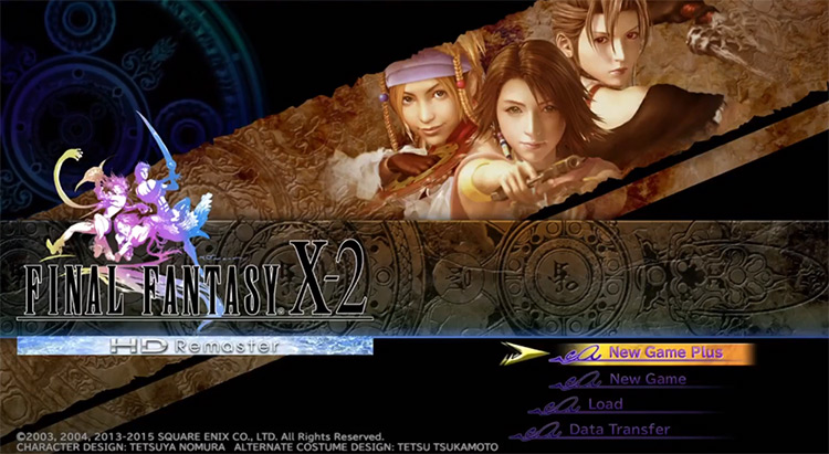 Final Fantasy X-2 HD New Game Plus Menu Screen