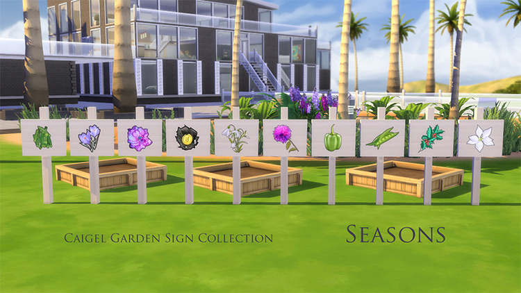 Caigel Garden Sign Collection / TS4 CC