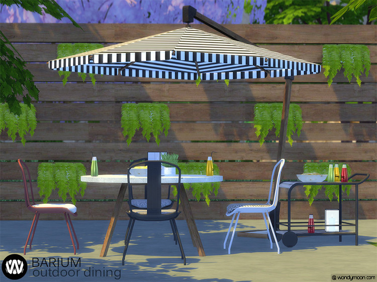 Barium Outdoor Dining Set / Sims 4 CC