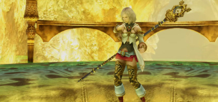 Ashe holding rod as White Mage in FFXII The Zodiac Age