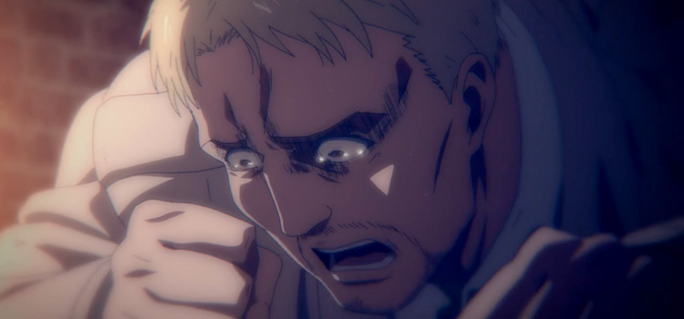 Reiner Braun crying in Attack on Titan anime