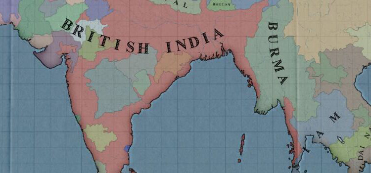 British India on Vic2 Map