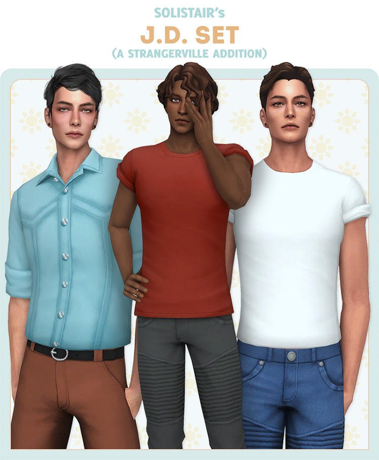 J.D. Hibiscus Button-Down Top for Sims 4