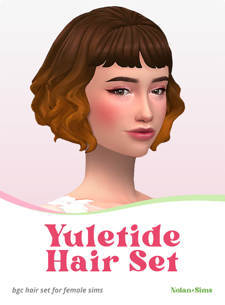 Yuletide Hair Set by Nolan-sims Sims 4 CC