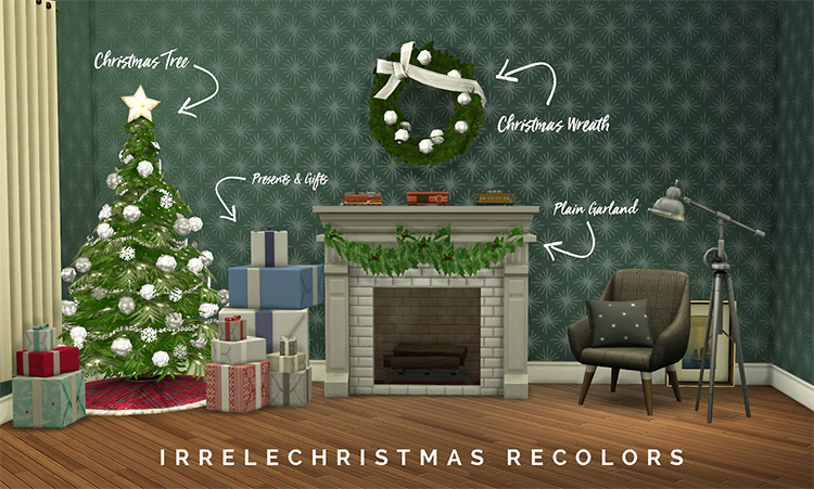 Christmas Recolors (Wreaths, Trees & Decor) by irrelephantsims / Sims 4 CC