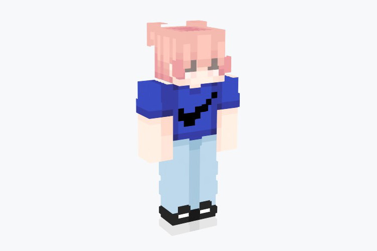 Peach Hair Boy in Nike Shirt / Minecraft Skin