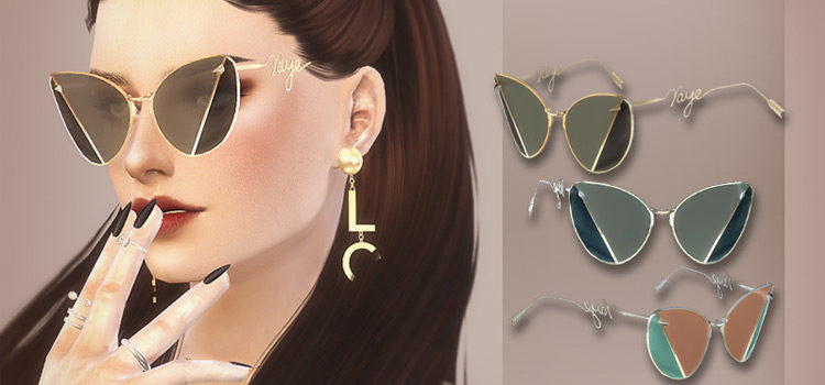 Shapely sunglasses preview on Sims4 girl