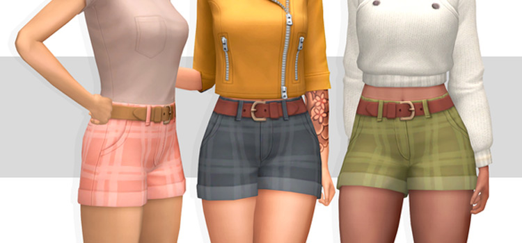 Girls Plaid Shorts - Custom Content for The Sims 4