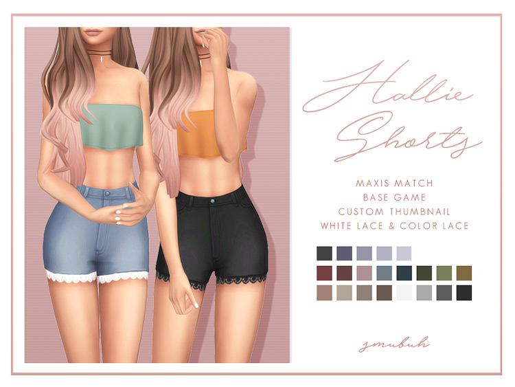 Hallie Shorts Fashion - Sims 4 CC