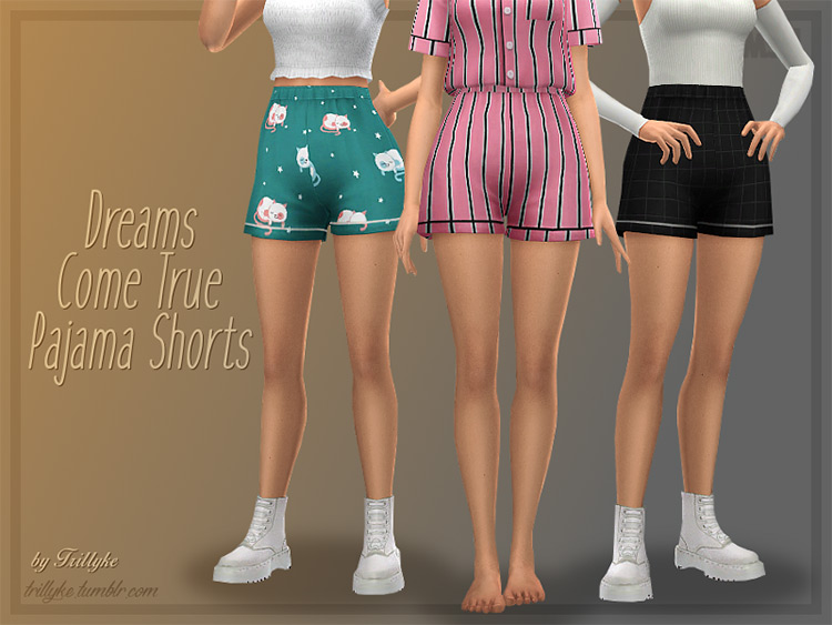 Dreams Come True Pajama Shorts - Sims 4 CC
