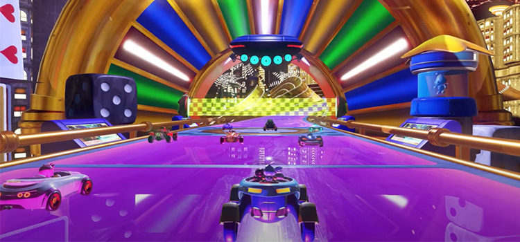 Team Sonic Racing screenshot of purple racetrack