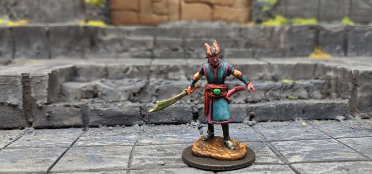 Tiefling Warlock Male Dungeon miniature for DnD