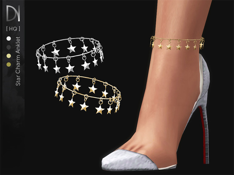 Star Charm Anklet CC for Sims 4