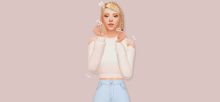 Off-the-Shoulder Sweater CC for TS4